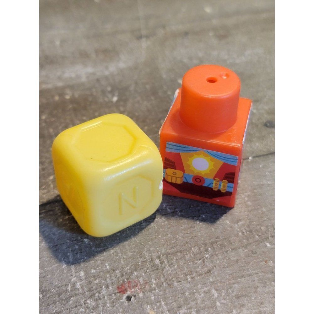 Red yellow playing blocks doll accessory toy figure set